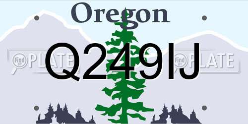 Q249IJ Oregon License Plate
