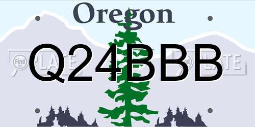 Q24BBB Oregon License Plate