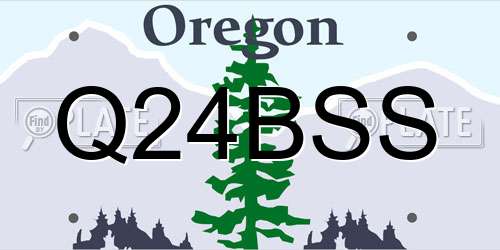 Q24BSS Oregon License Plate