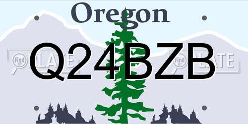 Q24BZB Oregon License Plate