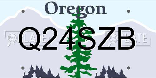 Q24SZB Oregon License Plate