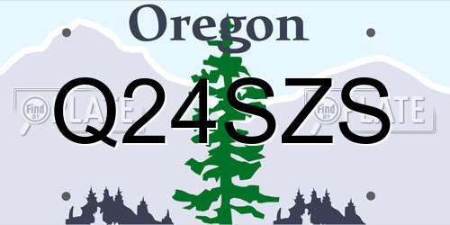 Q24SZS Oregon License Plate