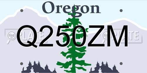 Q250ZM Oregon License Plate