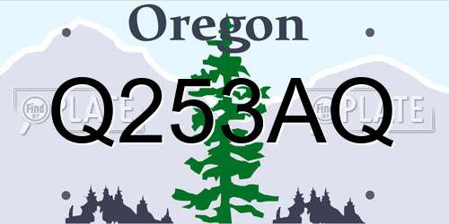 Q253AQ Oregon License Plate