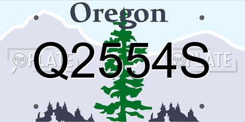 Q2554S Oregon License Plate
