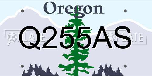 Q255AS Oregon License Plate