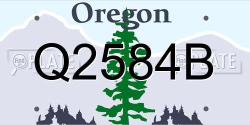 Q2584B Oregon License Plate