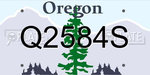 Q2584S Oregon License Plate