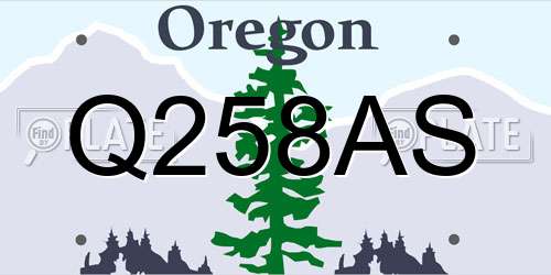 Q258AS Oregon License Plate