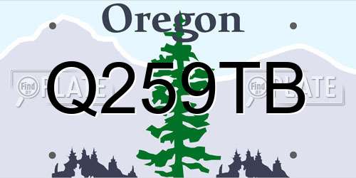 Q259TB Oregon License Plate