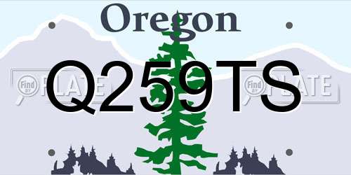 Q259TS Oregon License Plate