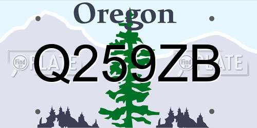 Q259ZB Oregon License Plate