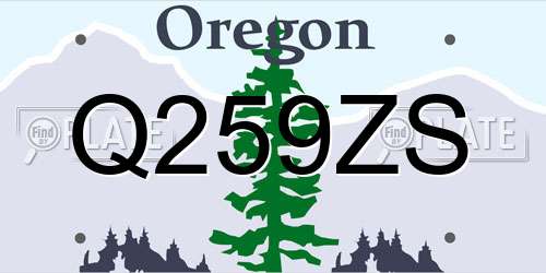 Q259ZS Oregon License Plate