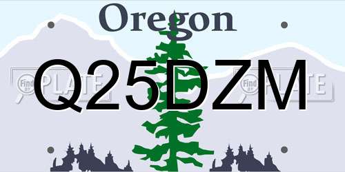 Q25DZM Oregon License Plate