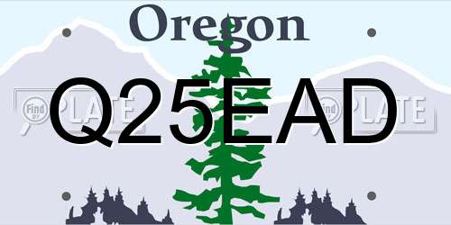 Q25EAD Oregon License Plate