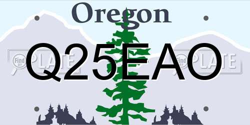 Q25EAO Oregon License Plate