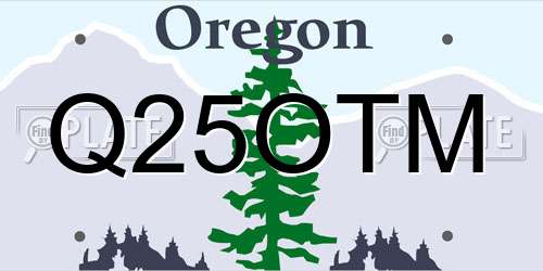 Q25OTM Oregon License Plate