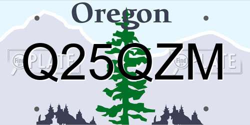 Q25QZM Oregon License Plate