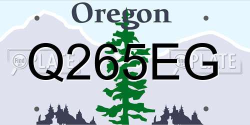 Q265EG Oregon License Plate