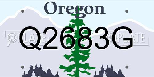 Q2683G Oregon License Plate