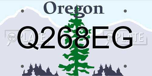 Q268EG Oregon License Plate