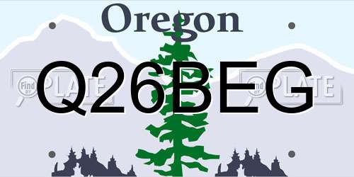 Q26BEG Oregon License Plate