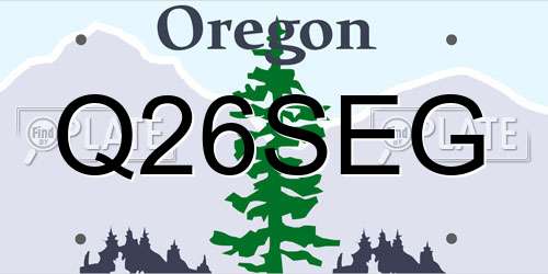 Q26SEG Oregon License Plate