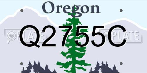 Q2755C Oregon License Plate