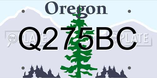 Q275BC Oregon License Plate