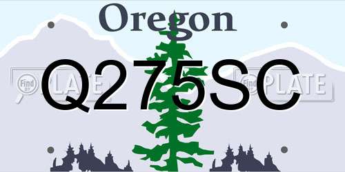 Q275SC Oregon License Plate