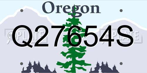 Q27654S Oregon License Plate