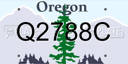 Q2788C Oregon License Plate