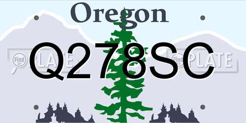 Q278SC Oregon License Plate