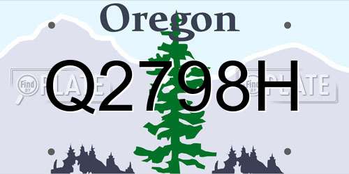 Q2798H Oregon License Plate