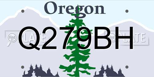 Q279BH Oregon License Plate
