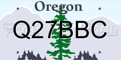 Q27BBC Oregon License Plate