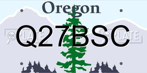 Q27BSC Oregon License Plate