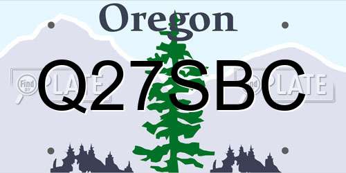 Q27SBC Oregon License Plate