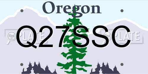 Q27SSC Oregon License Plate