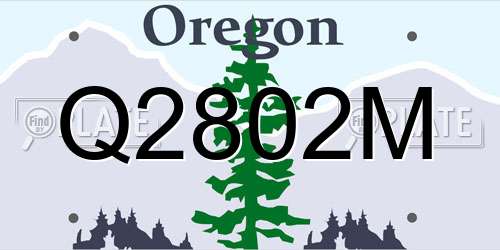 Q2802M Oregon License Plate