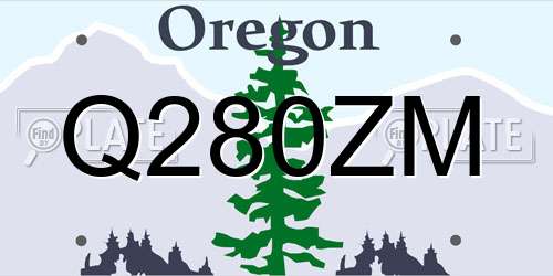 Q280ZM Oregon License Plate