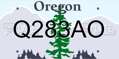 Q283AO Oregon License Plate