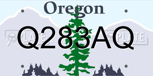 Q283AQ Oregon License Plate