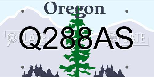 Q288AS Oregon License Plate