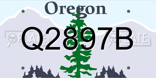 Q2897B Oregon License Plate