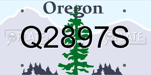 Q2897S Oregon License Plate