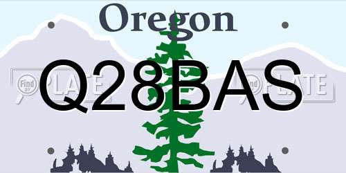 Q28BAS Oregon License Plate