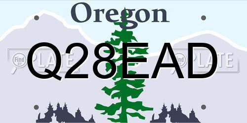 Q28EAD Oregon License Plate