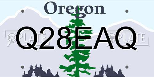 Q28EAQ Oregon License Plate