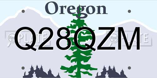 Q28QZM Oregon License Plate